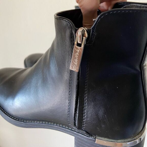 Calvin Klein Deniece Black Booties Block Heel Ankle Size 7,5 - Picture 4 of 10